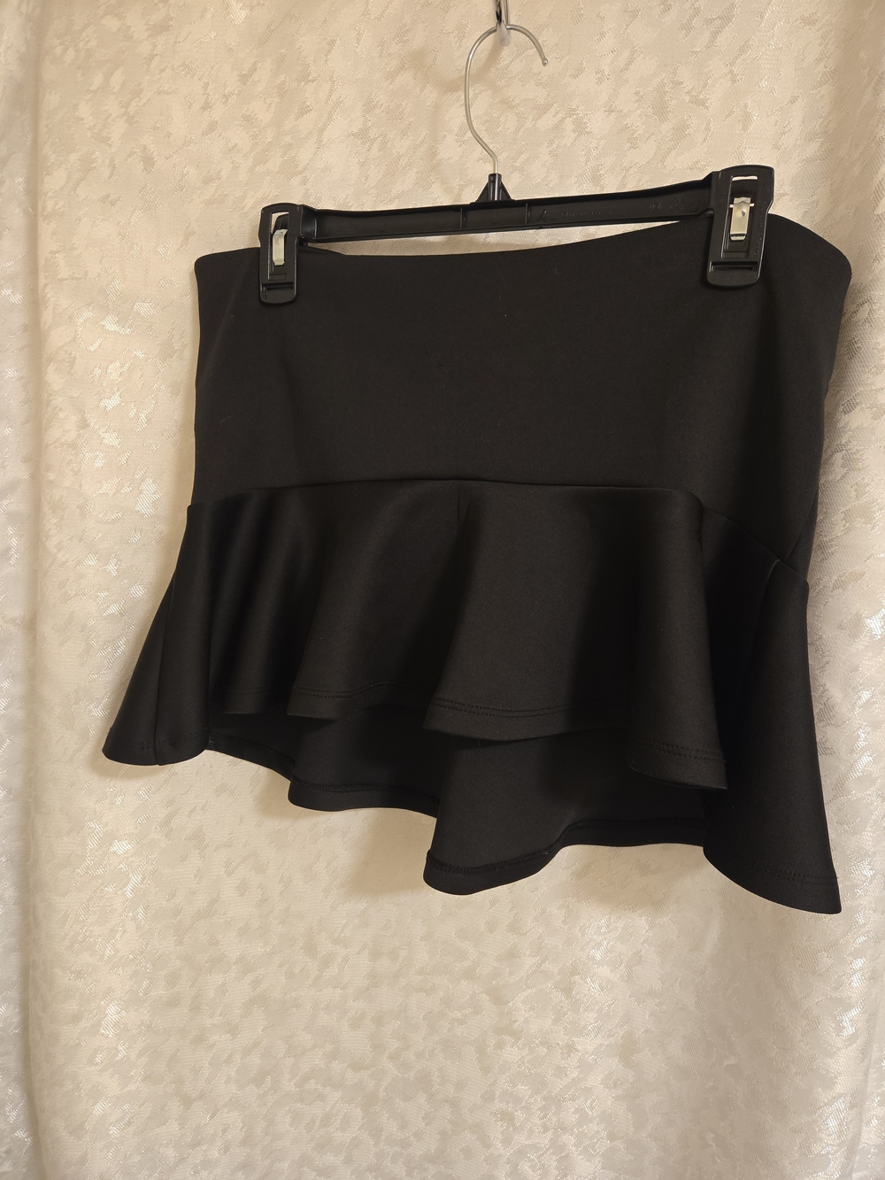 Forever 21 Black High-Low Ruffle Peplum Tube Top